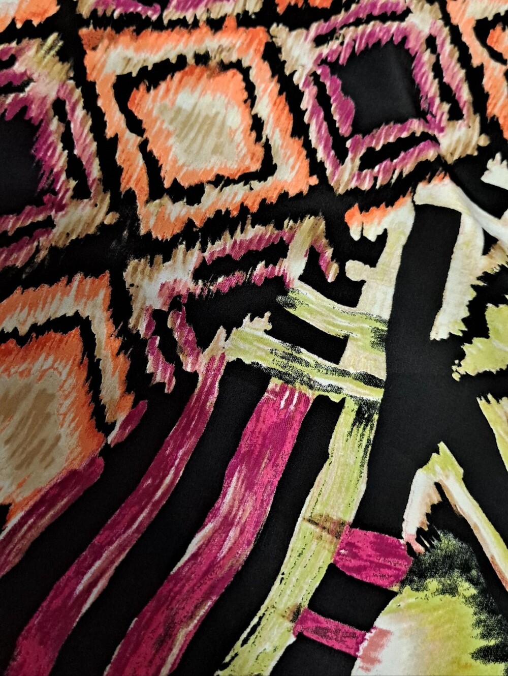 Chico's 2 Sleeveless Geometric Print Top in Black, Pink & Lime - Picture 7 of 7
